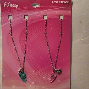 Disney Pink and Green Best Friends Necklace Set